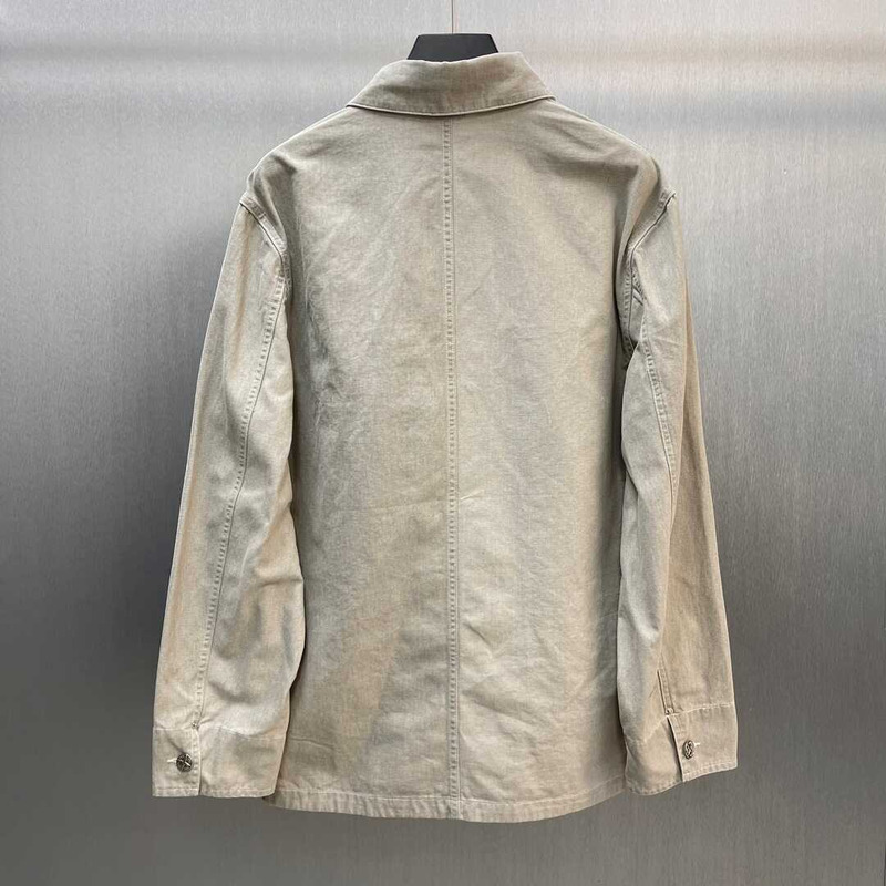 D*or x stone island cotton canvas jacket dark beige