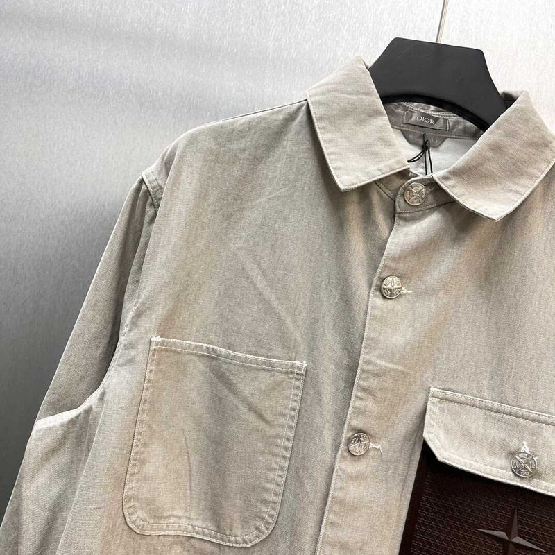 D*or x stone island cotton canvas jacket dark beige