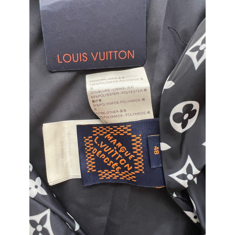 l**is V*t*n monogram printed technical track top navy blue