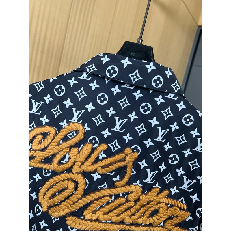 l**is V*t*n monogram printed technical track top navy blue