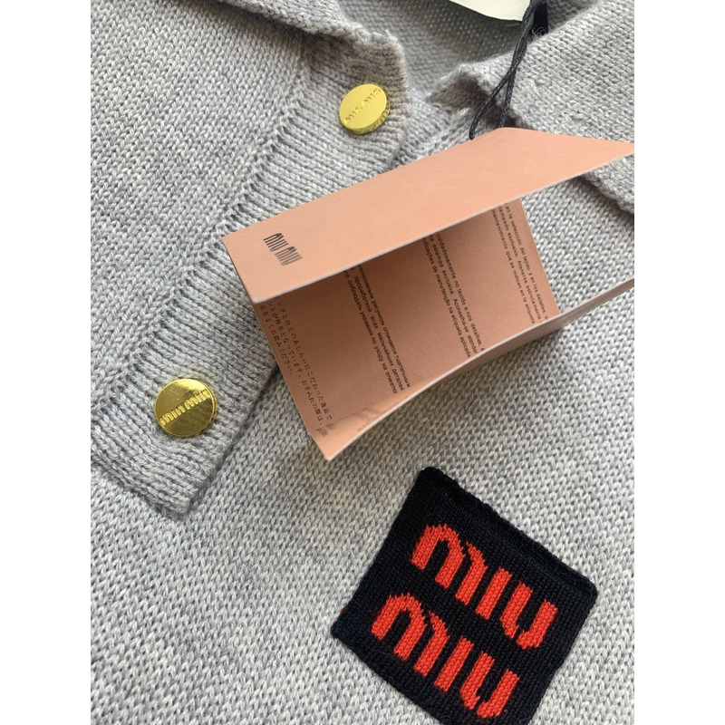 Miumiu Cotton Jersey Polo Shirt Grey