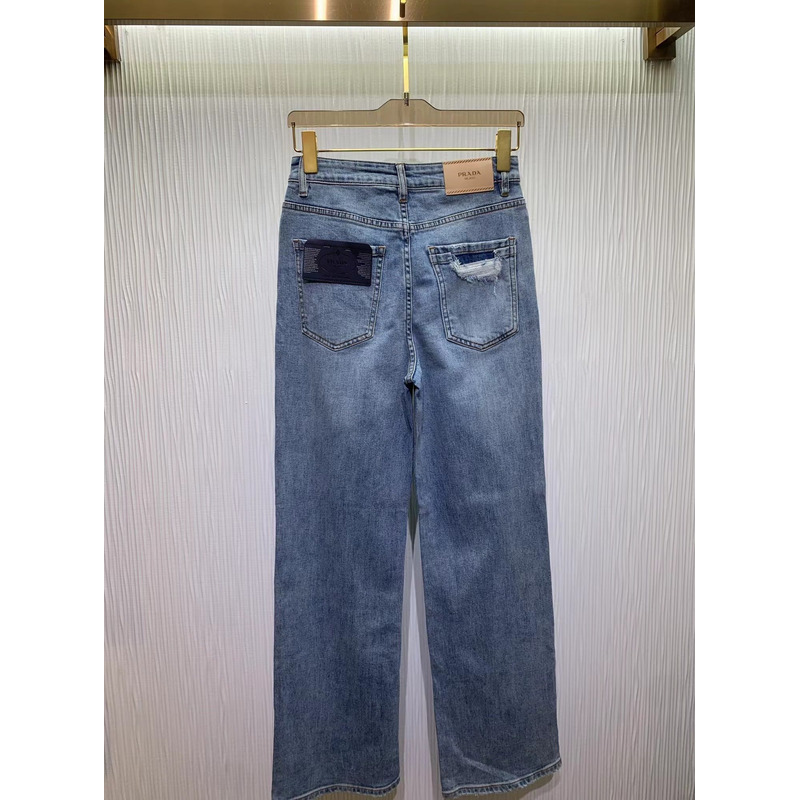 Pra*a  triangle logo jeans blue