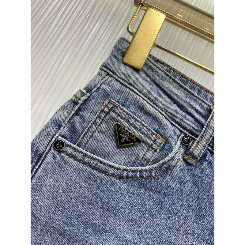 Pra*a  triangle logo jeans blue