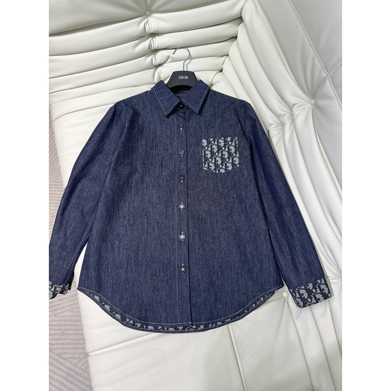 D*or logo embroidered long sleeve dark blue
