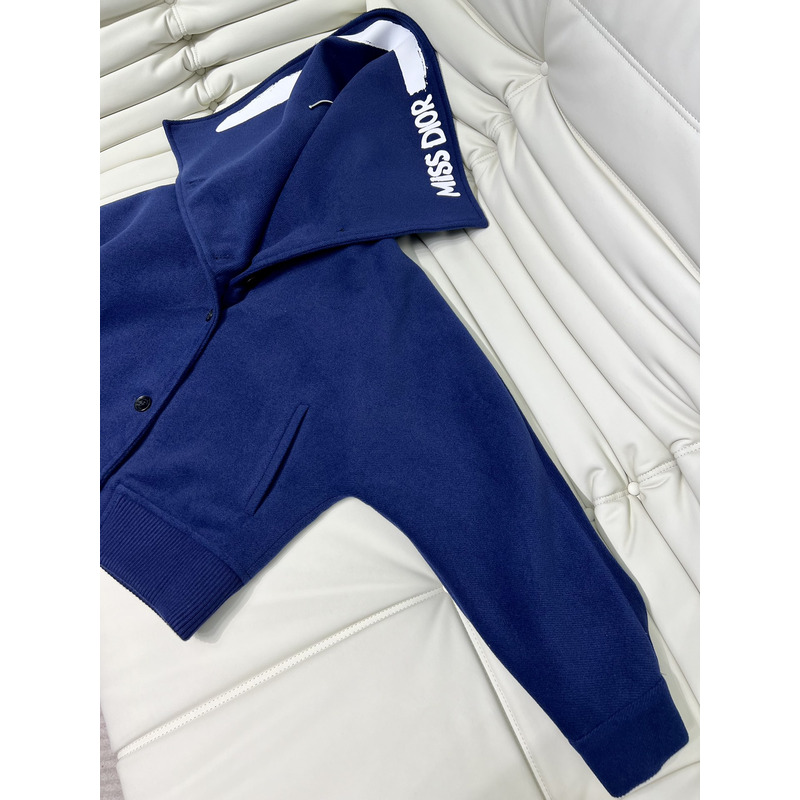 D*or bomber jacket with oversized collar dark blue