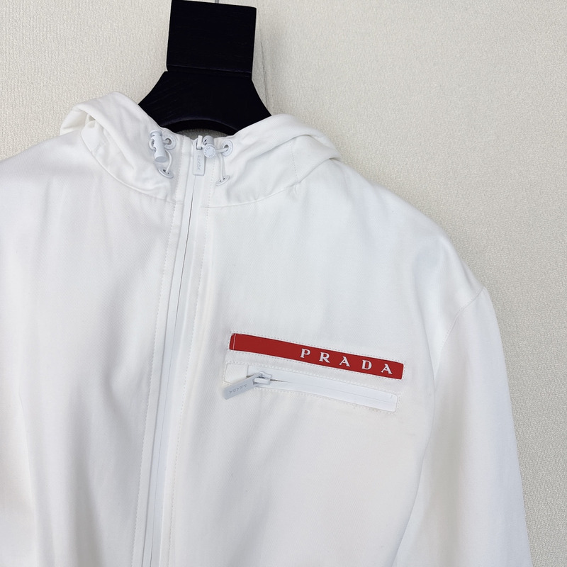Pra*a ripstop hooded windbreaker in white