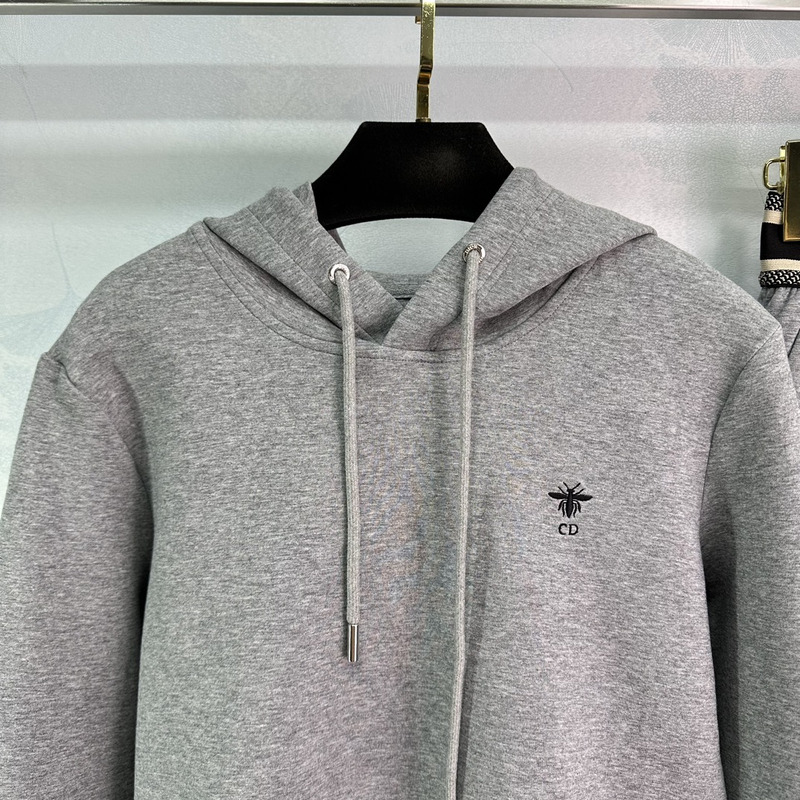 D*or ch**an D*or cd logo hoodie tracksuit in gray
