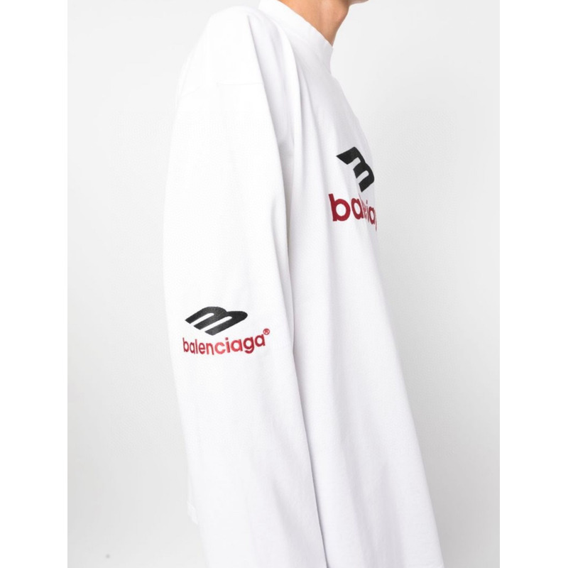 Ba*len*cia*ga 3b sports icon long sleeve t-shirt in white