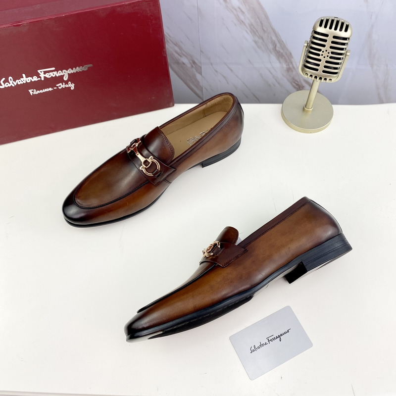 Ferragamo Ree Bit Loafer Brown