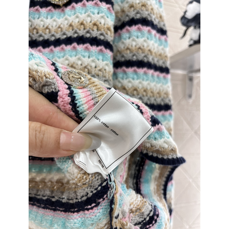 Ch*el striped cardigan in blue