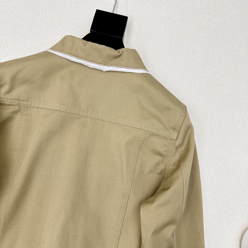 Miu Miu Logo Chino Jacket In Khaki