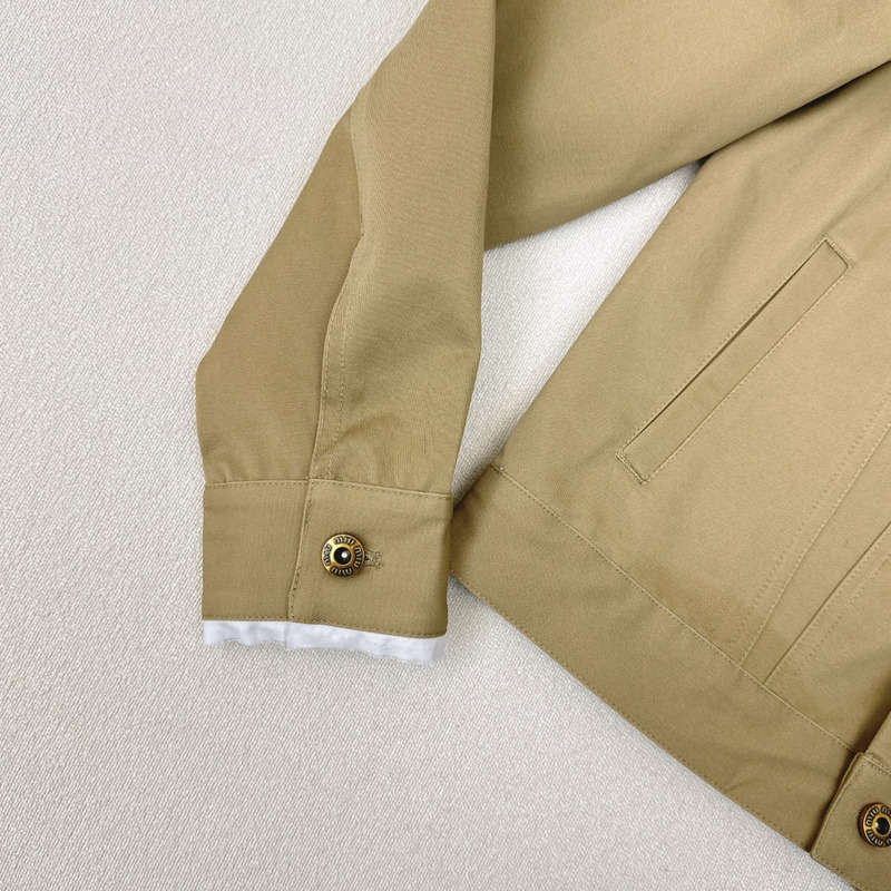 Miu Miu Logo Chino Jacket In Khaki