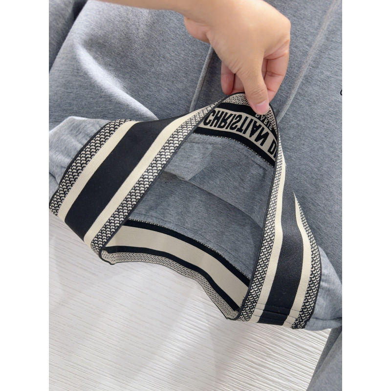 D*or ch**an D*or cd logo hoodie tracksuit in grey