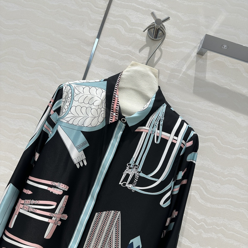 H**mes lettres equestres shirt black