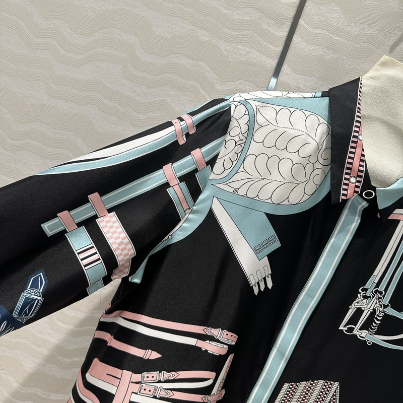 H**mes lettres equestres shirt black