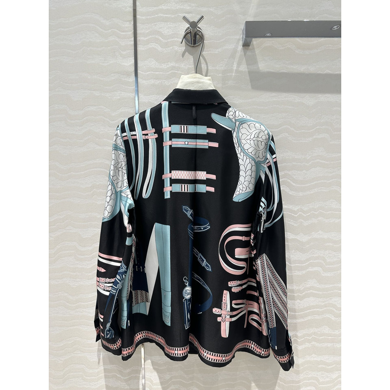 H**mes lettres equestres shirt black