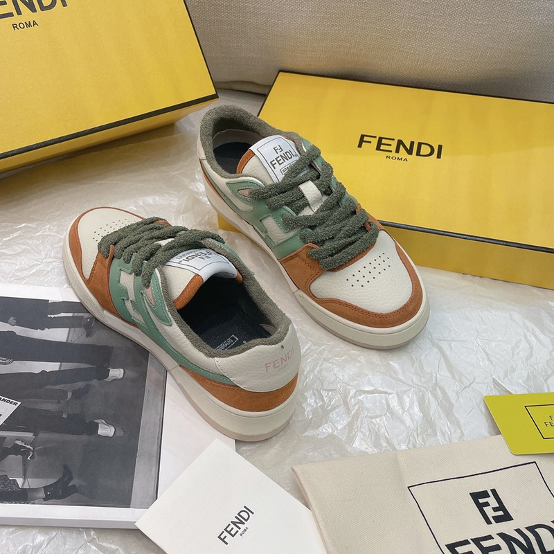 F**di match sneakers geeen and brown