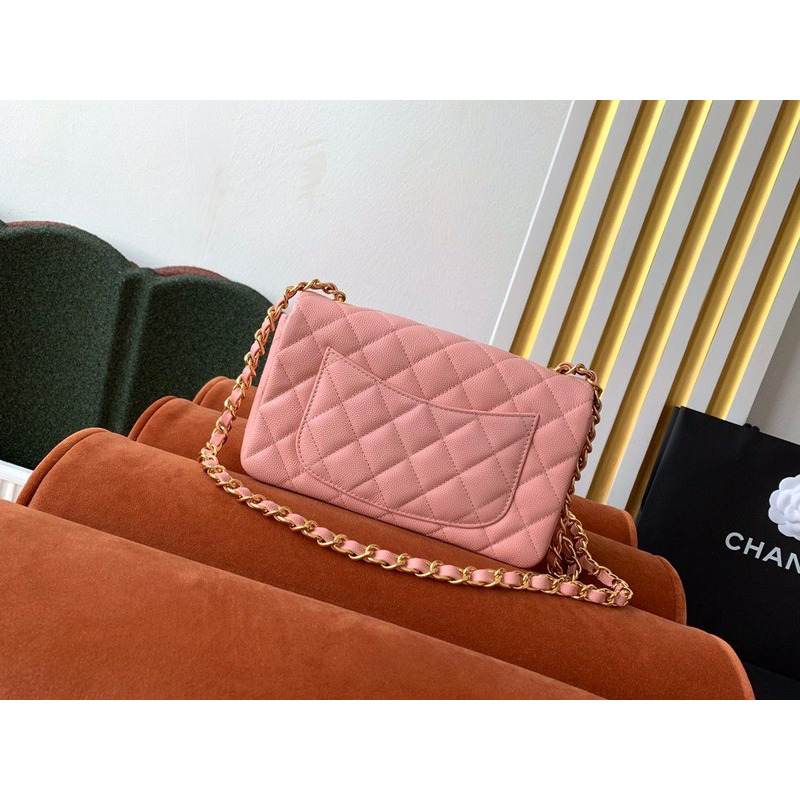 Ch*el classic flap cavier pink