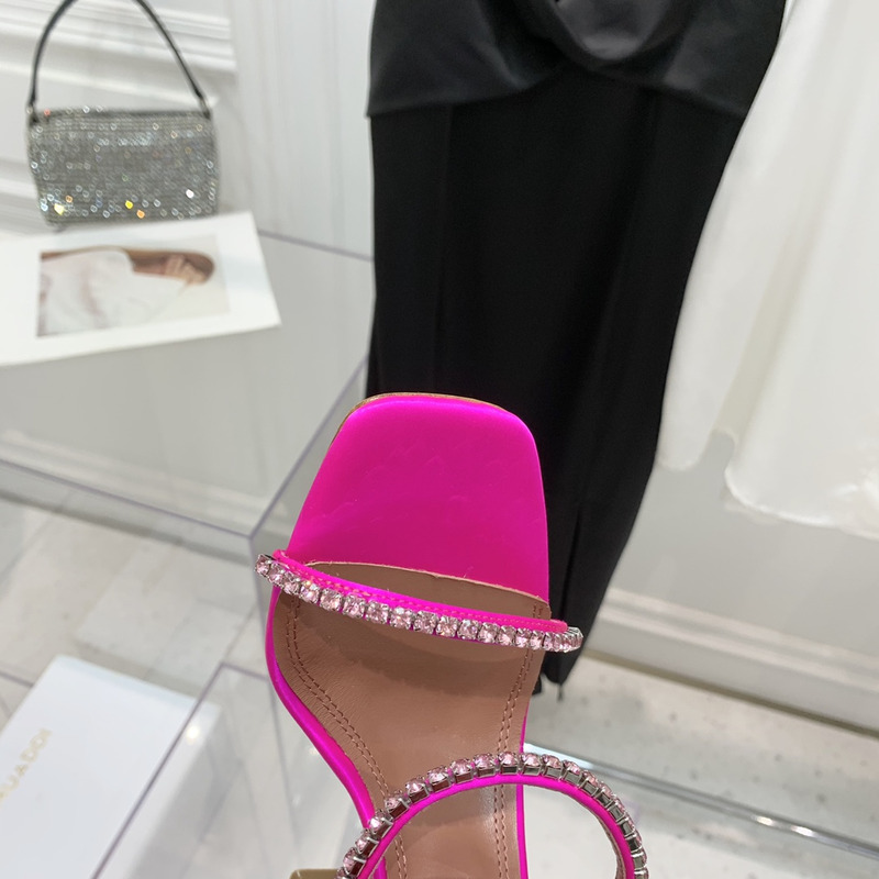 Amina Muaddi Gilda Slipper Lotus Pink and Pink Crystals