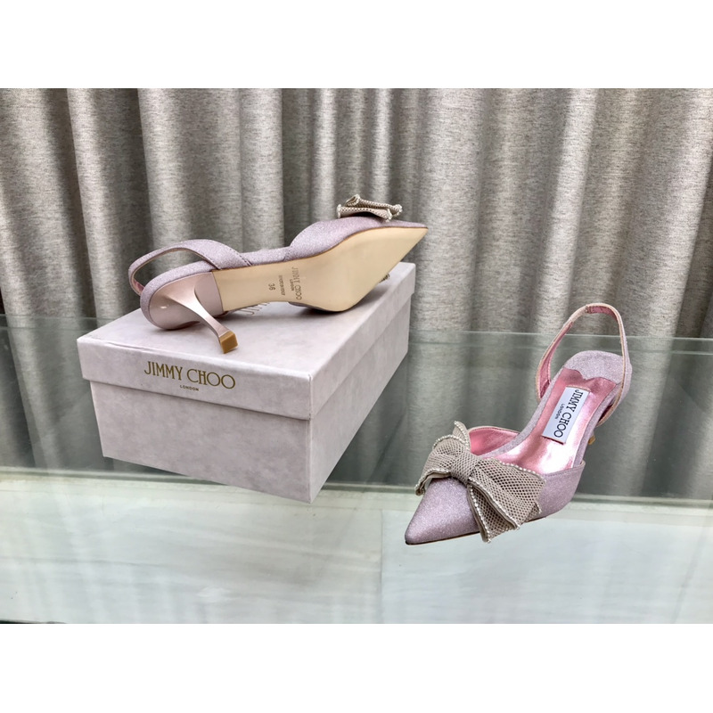 Jimmy Choo Brook SB 50 Fabric Glitter Pink