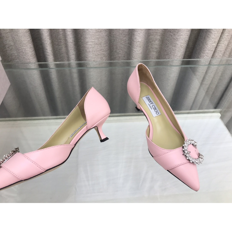 Jimmy Choo Melva Dorsay 50mm leather pumps Pink