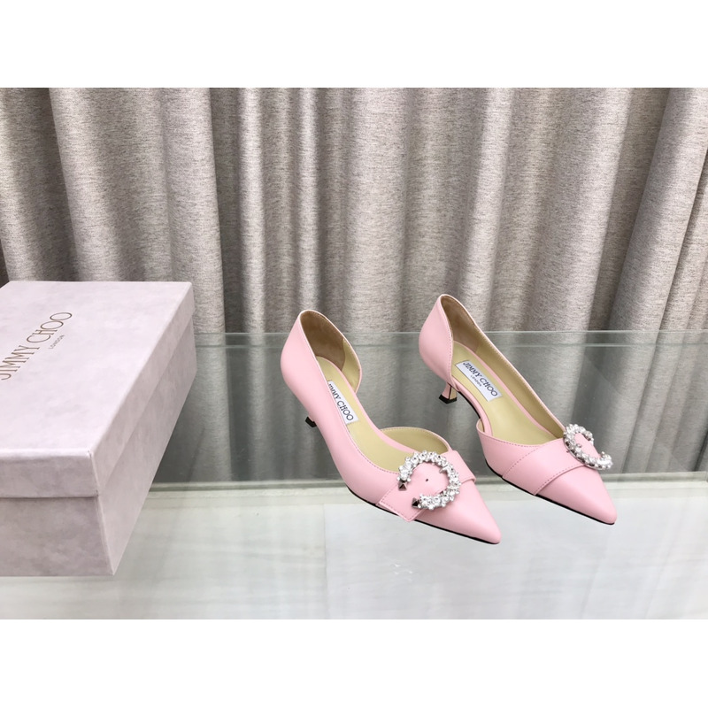 Jimmy Choo Melva Dorsay 50mm leather pumps Pink