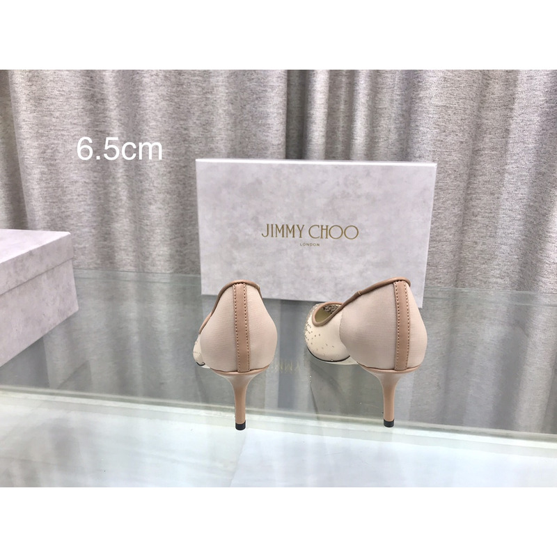 Jimmy Choo Love 65 Mesh Pumps with Dégradé Crystals Light Pink