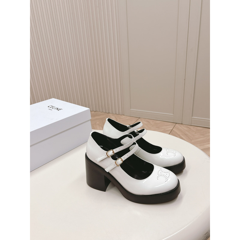 Ce**e mary jane heels in white