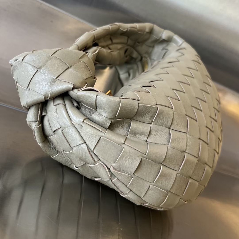 Bo*te*ga ve*ne*ta mini jodie intrecciato leather shoulder bag travertine