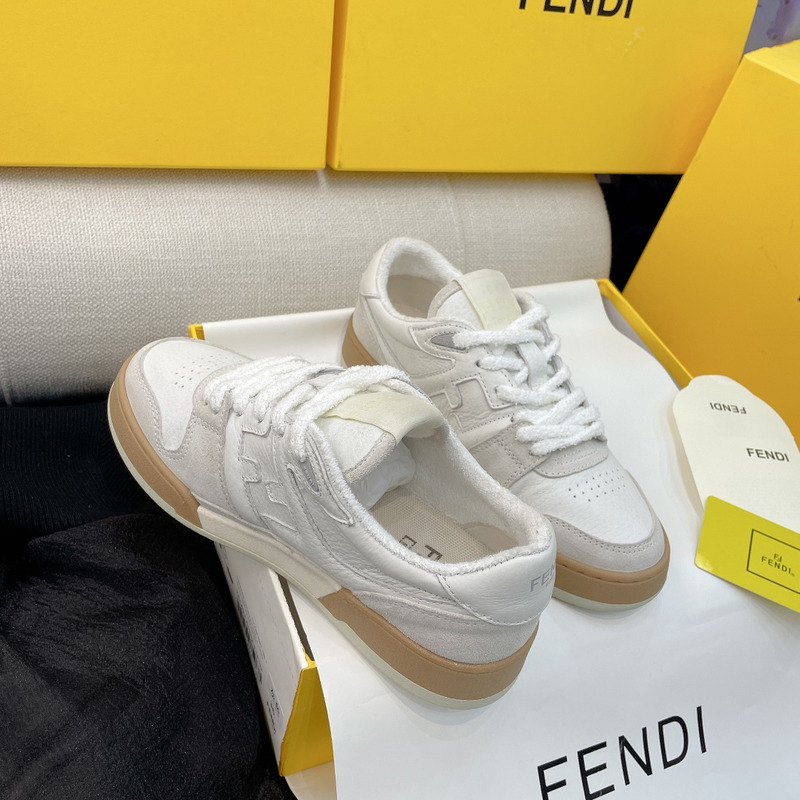 F**di match white suede low tops