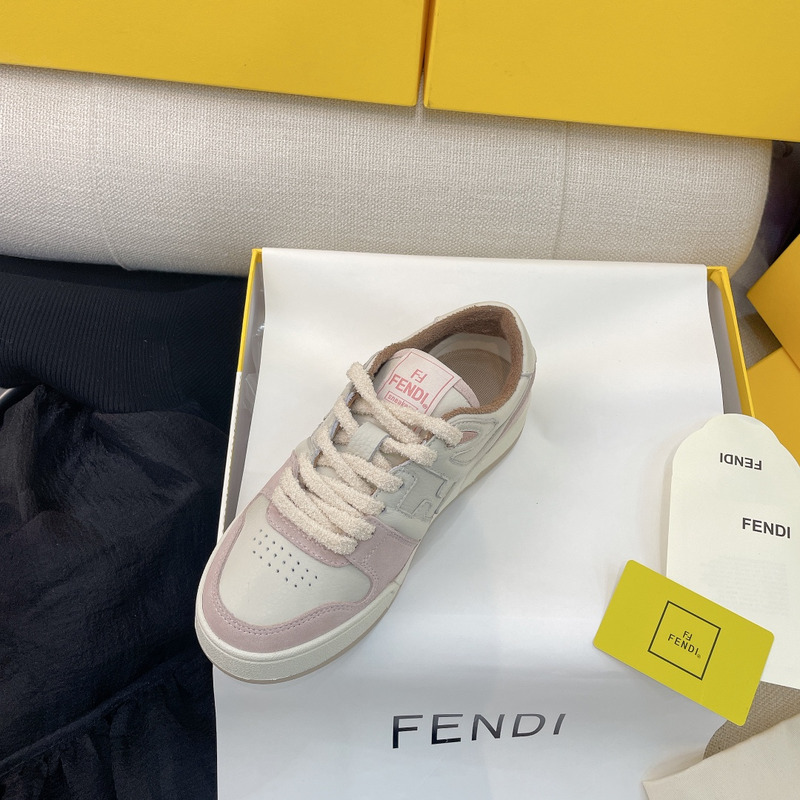 F**di match low-tops in pink suede