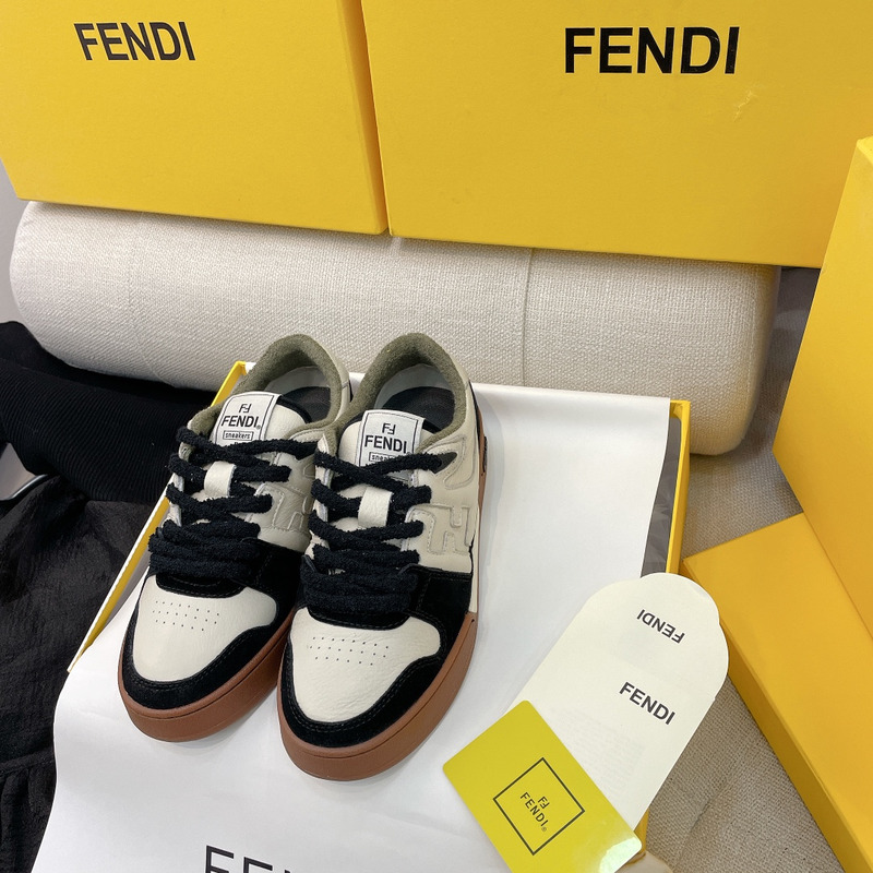 F**di match low tops in black suede