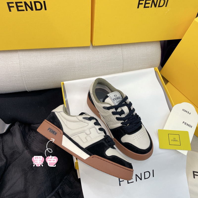 F**di match low tops in black suede