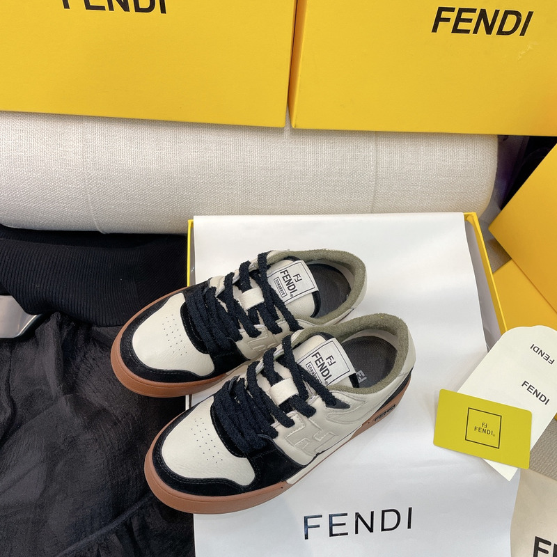 F**di match low tops in black suede