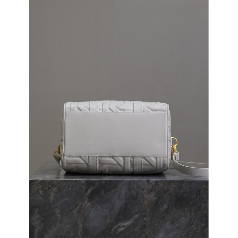 D*or groove 25 bag white graphic cannage calfskin