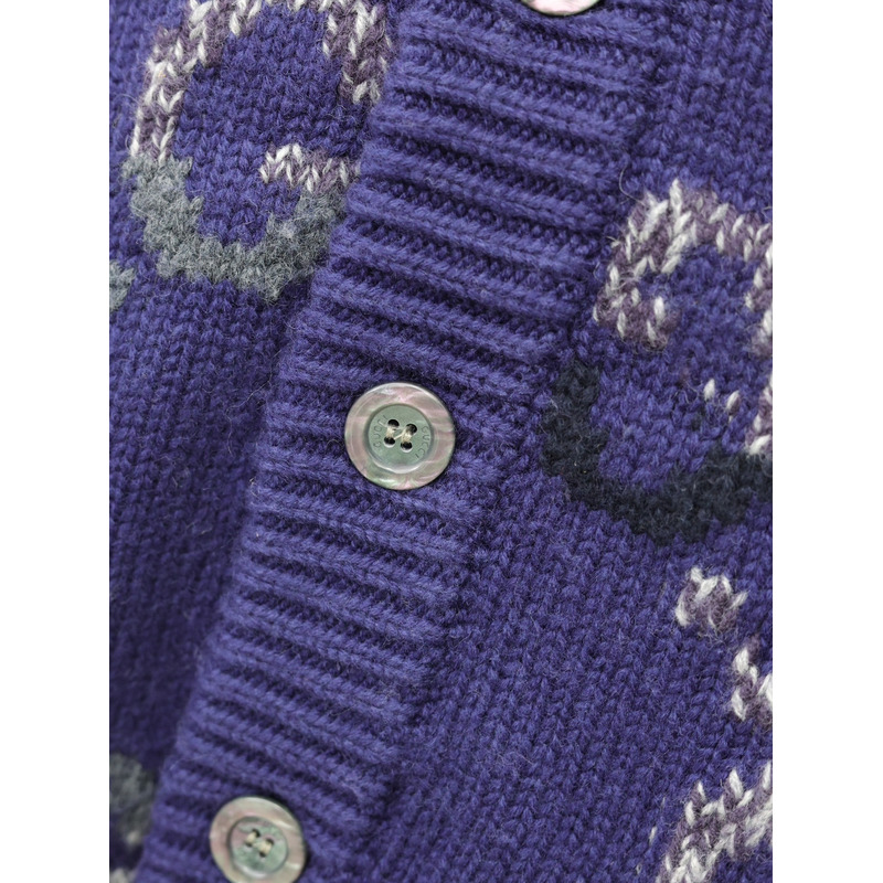 G*u*i wool cardigan with gg intarsia blue