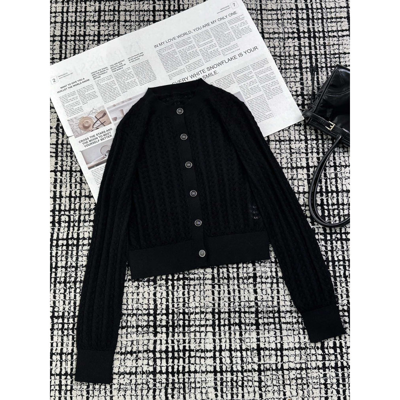 Ch*el knitted cardigan black