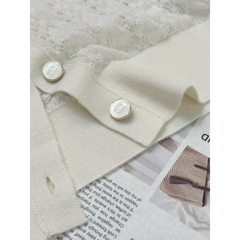 Ch*el knitted cardigan white