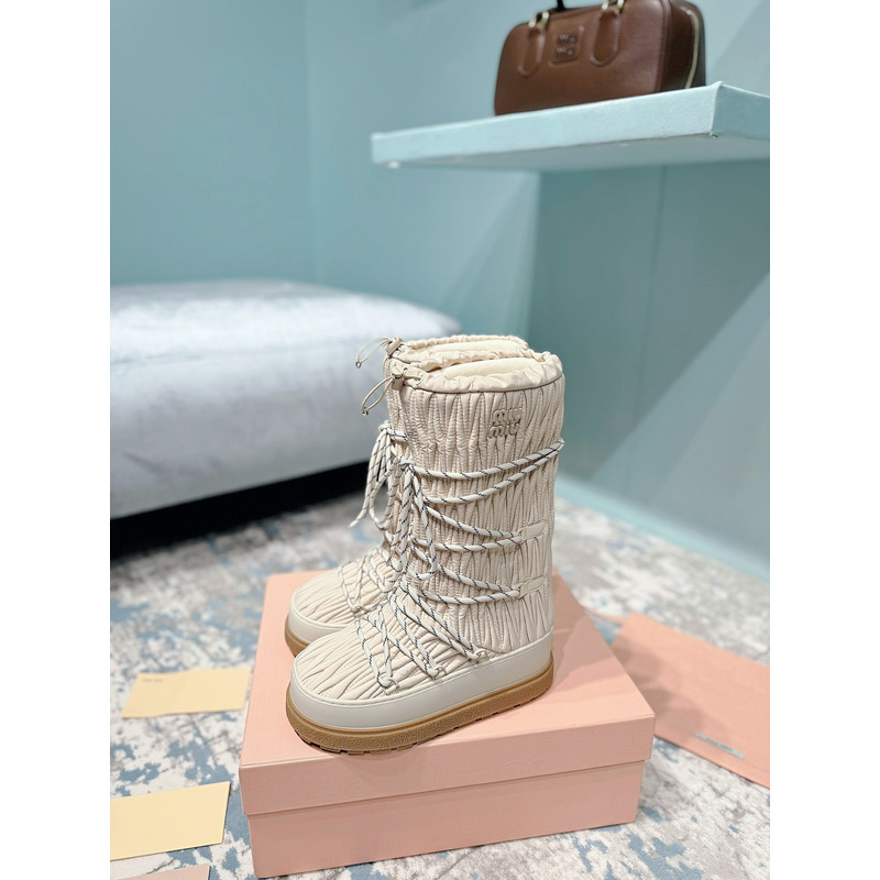 Miu Miu Snow Boots Beige