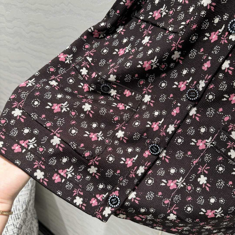 Ch*el long sleeves colorful mixed fiber black