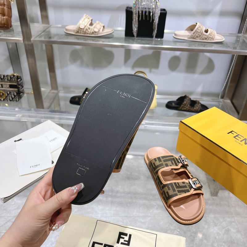 F**di feel sandals sandals fabric ff brown