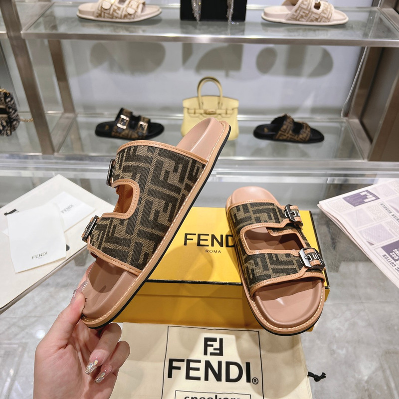 F**di feel sandals sandals fabric ff brown