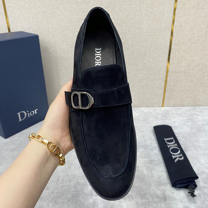 D*or logo suede loafer black