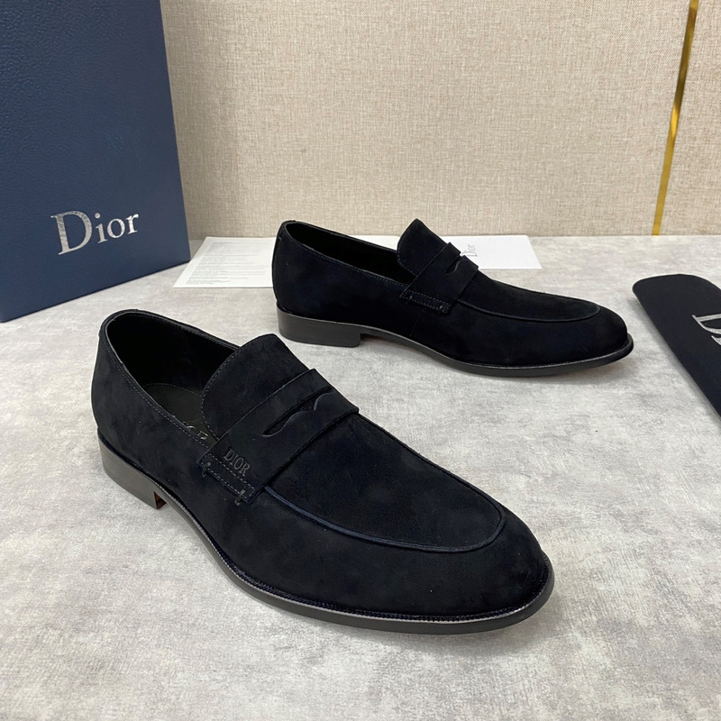 D*or suede loafer black