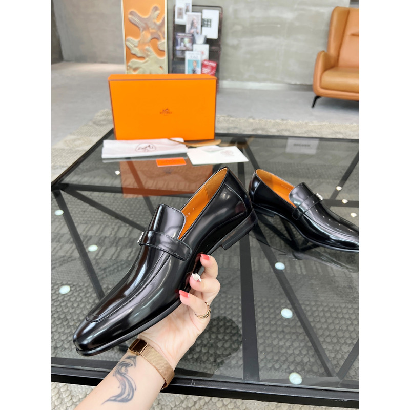 hermès paris loafer smooth surF**e black