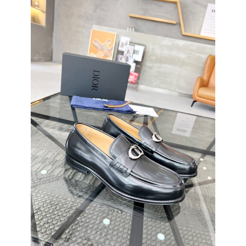 D*or granville polished calfskin loafer black