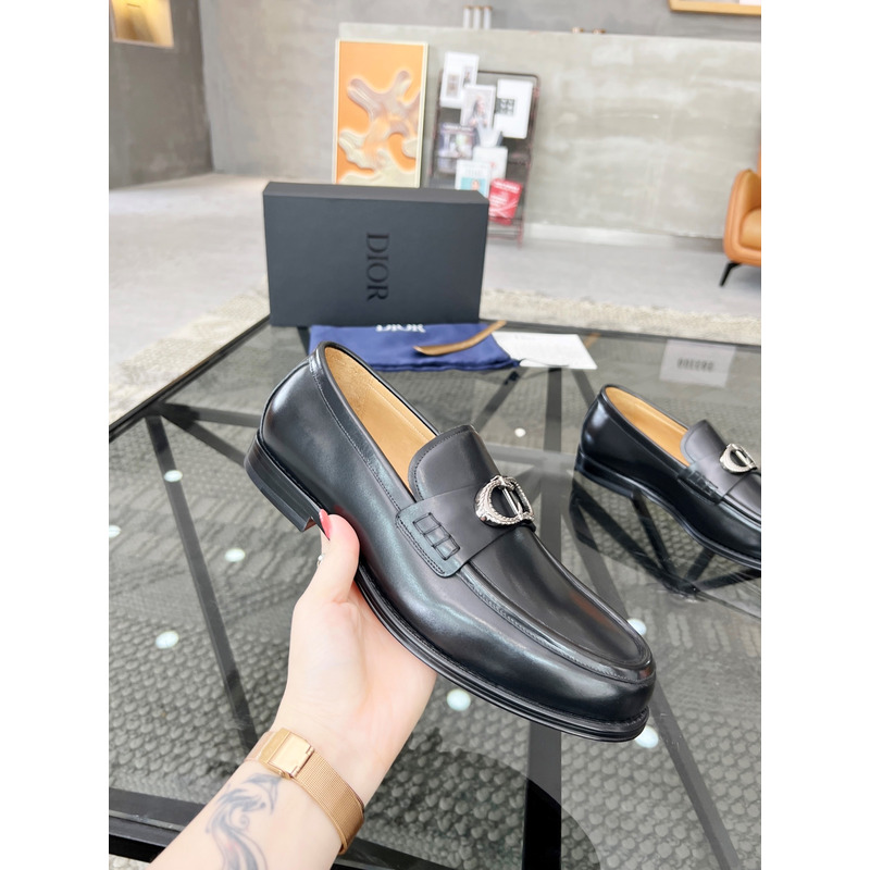 D*or granville polished calfskin loafer black