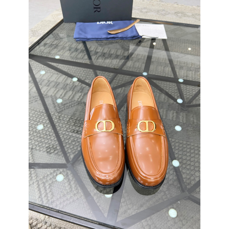 D*or granville polished calfskin loafer light brown
