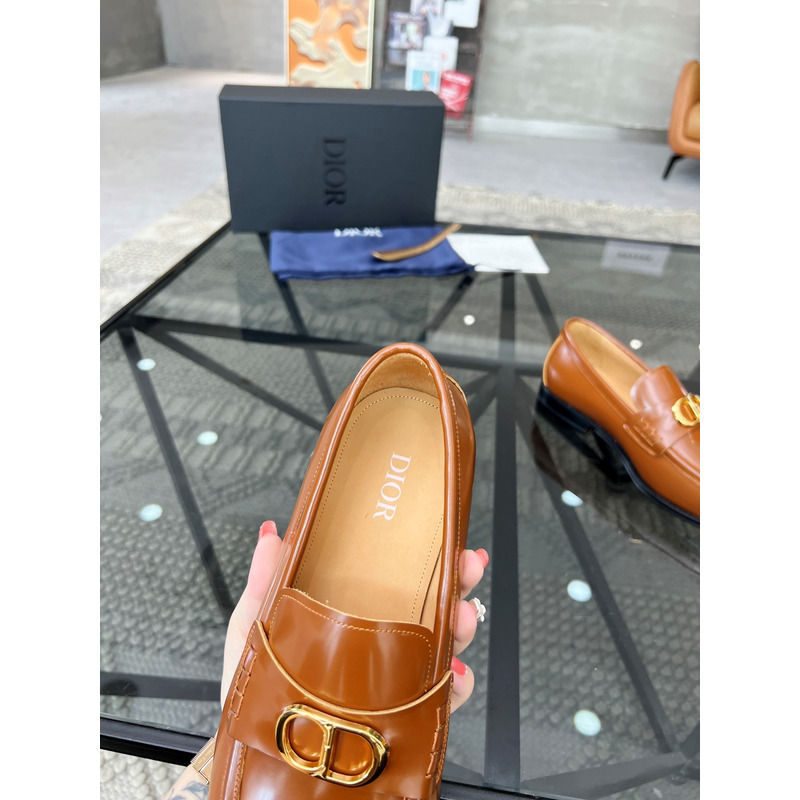 D*or granville polished calfskin loafer light brown