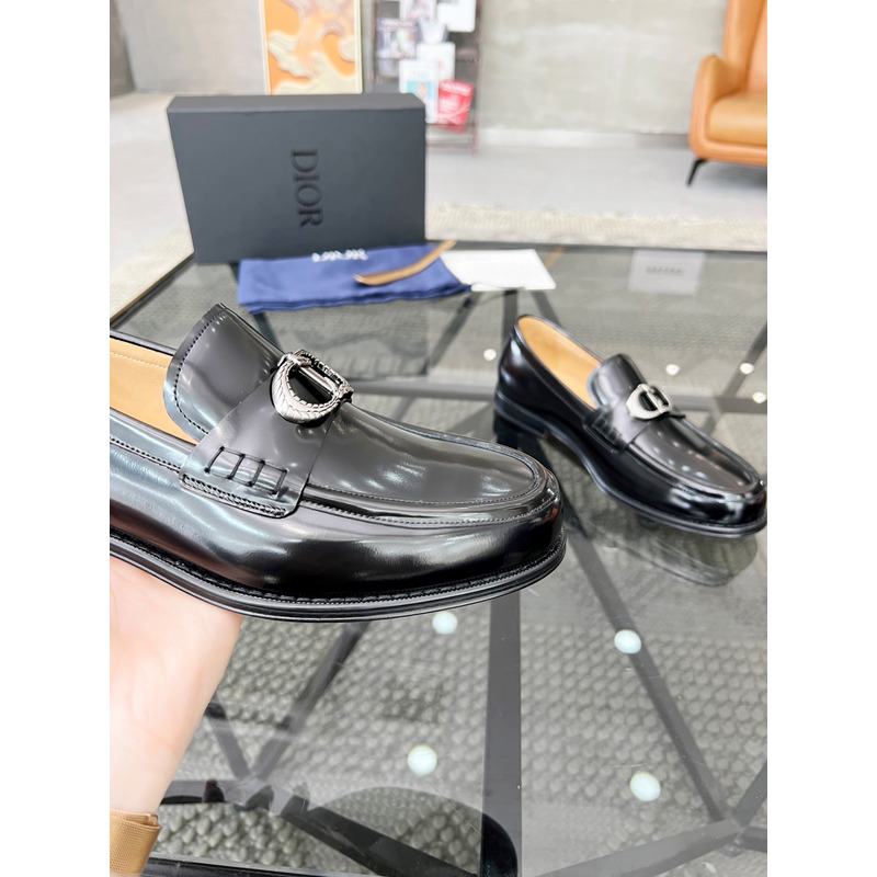 D*or granville polished calfskin loafer black